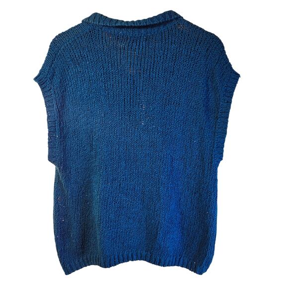 Jeanne Pierre Blue Knit Button-Up Top, Size L – For Casual Layering [0182] - Picture 2 of 8